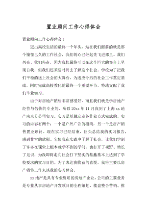 置业顾问工作心得体会汇编.docx