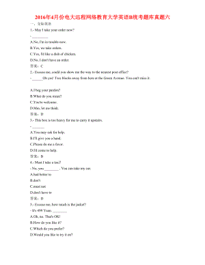 月份电大远程网络教育大学英语B统考题库真题六.doc