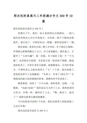 那次玩的真高兴三年级满分作文300字10篇精编.docx