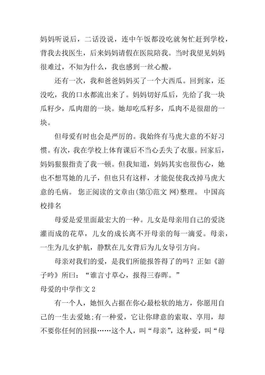 母爱的高中作文例文.docx_第2页