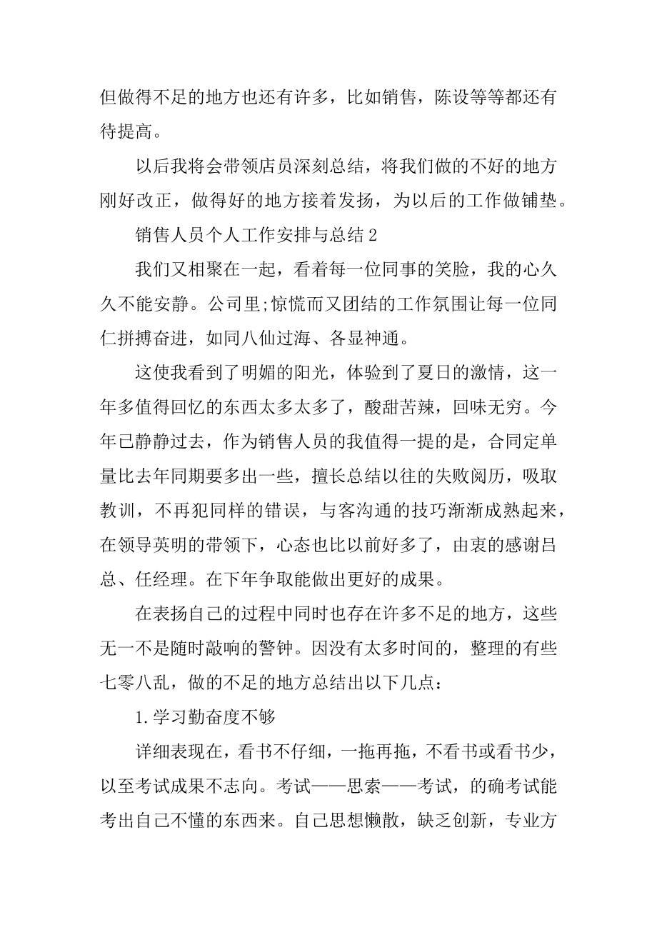 销售人员个人工作计划与总结范本.docx_第2页