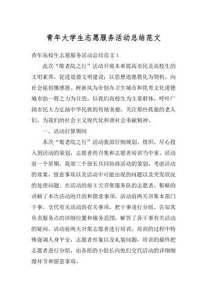 青年大学生志愿服务活动总结范文精选.docx