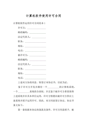 计算机软件使用许可合同精编.docx