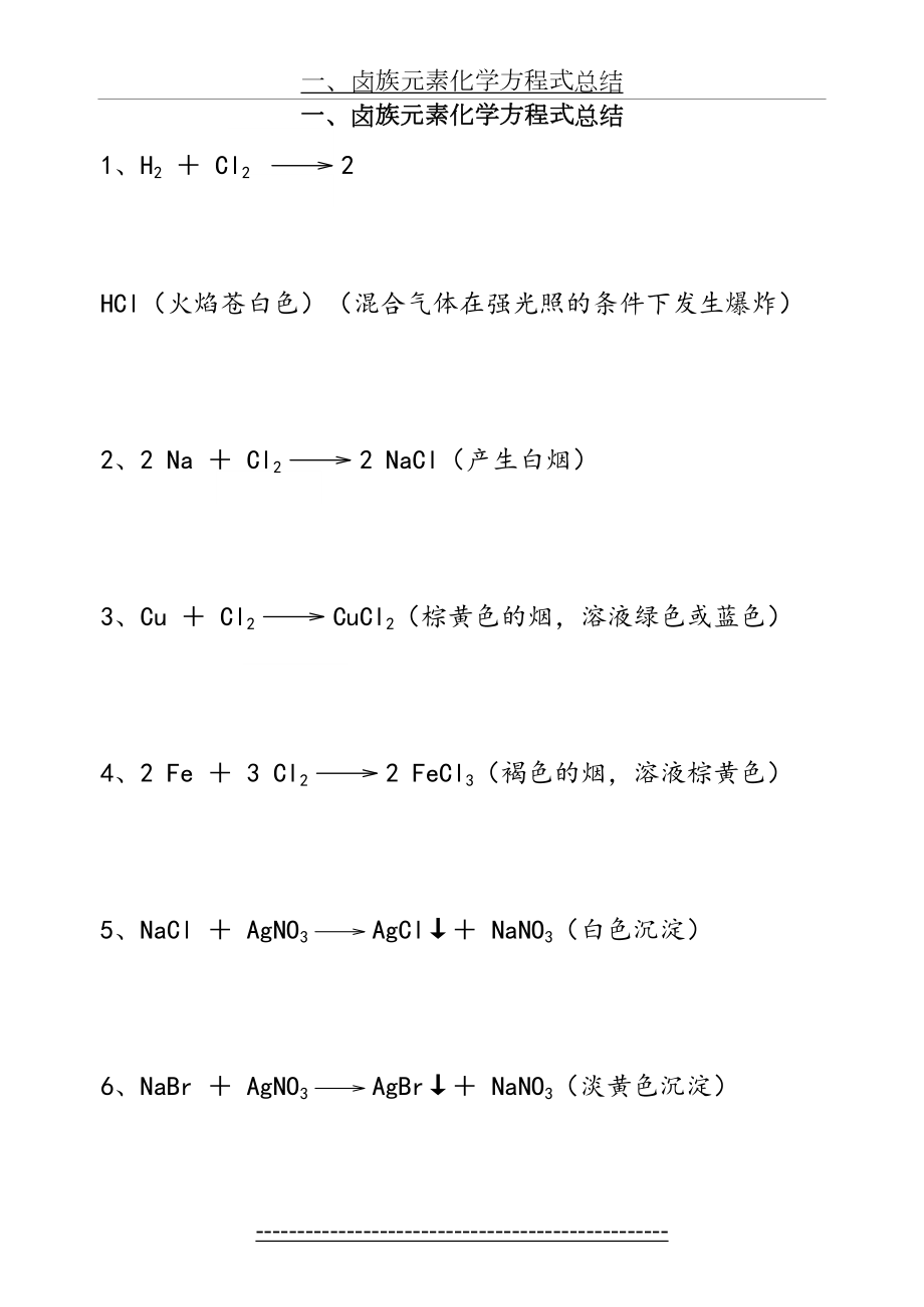 上海市高中化学学业水平考试有关化学方程式.doc_第2页