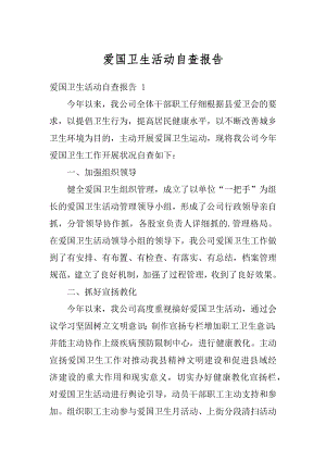 爱国卫生活动自查报告范本.docx