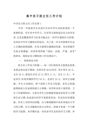 高中实习班主任工作计划范本.docx