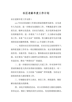 社区老龄年度工作计划优质.docx