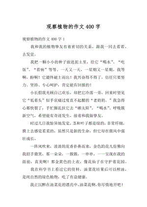 观察植物的作文400字汇编.docx