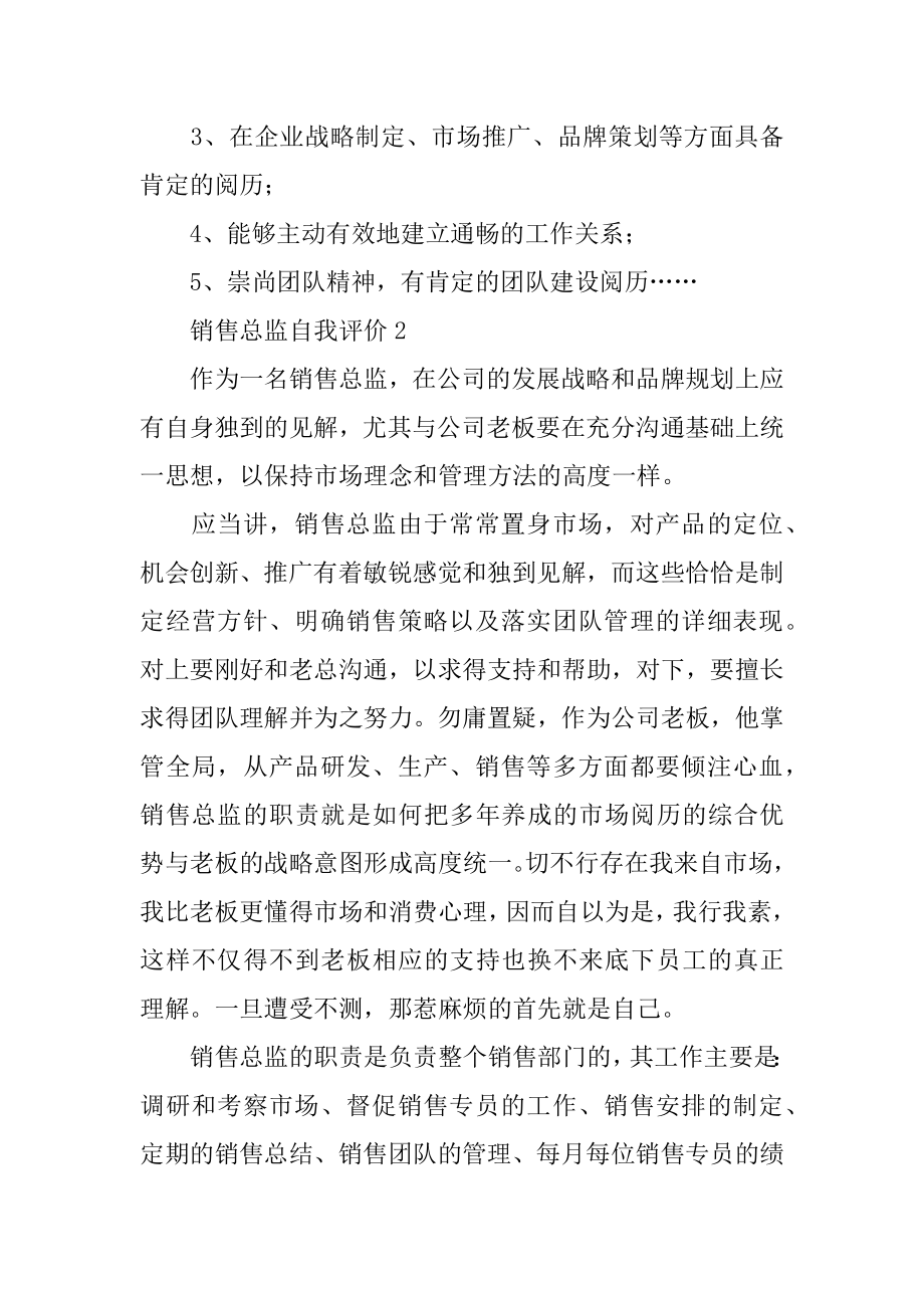 销售总监自我评价范本.docx_第2页