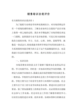 销售培训自我评价精编.docx