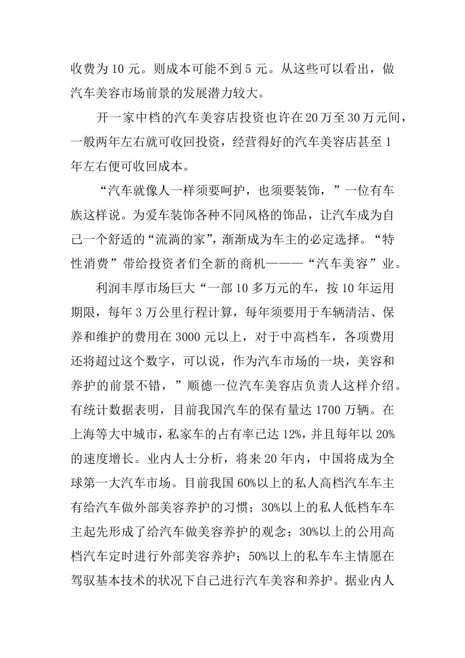 汽车美容创业项目计划书范例.docx_第2页