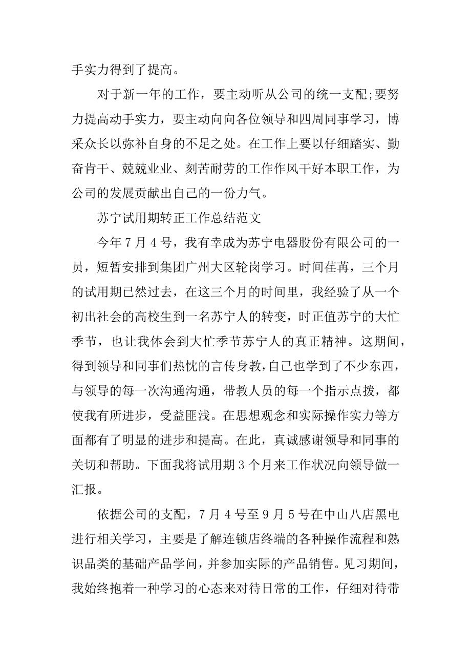 苏宁试用期转正工作总结精编.docx_第2页