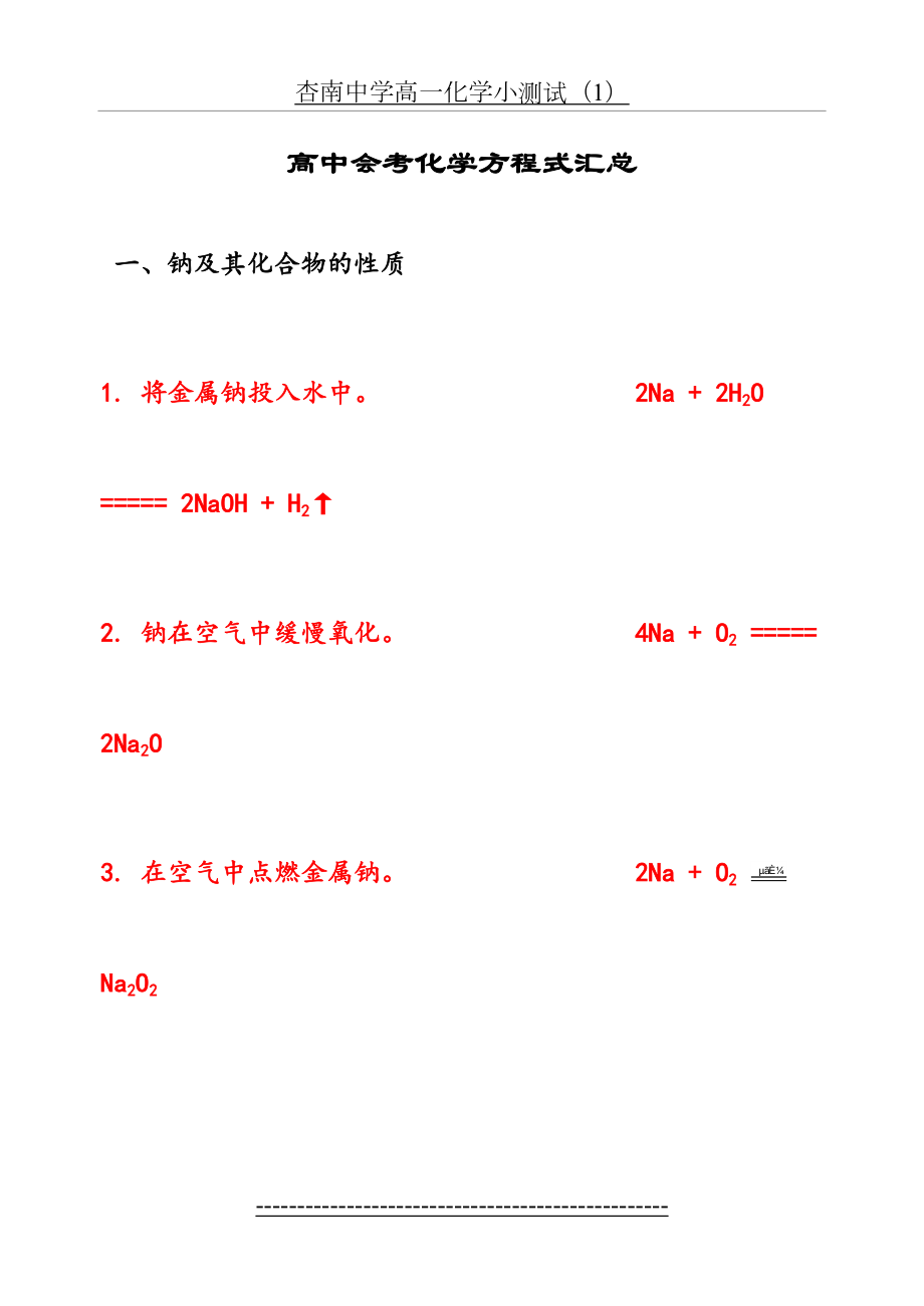 《高中会考化学方程式汇总》.doc_第2页