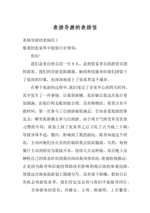 表扬导游的表扬信最新.docx