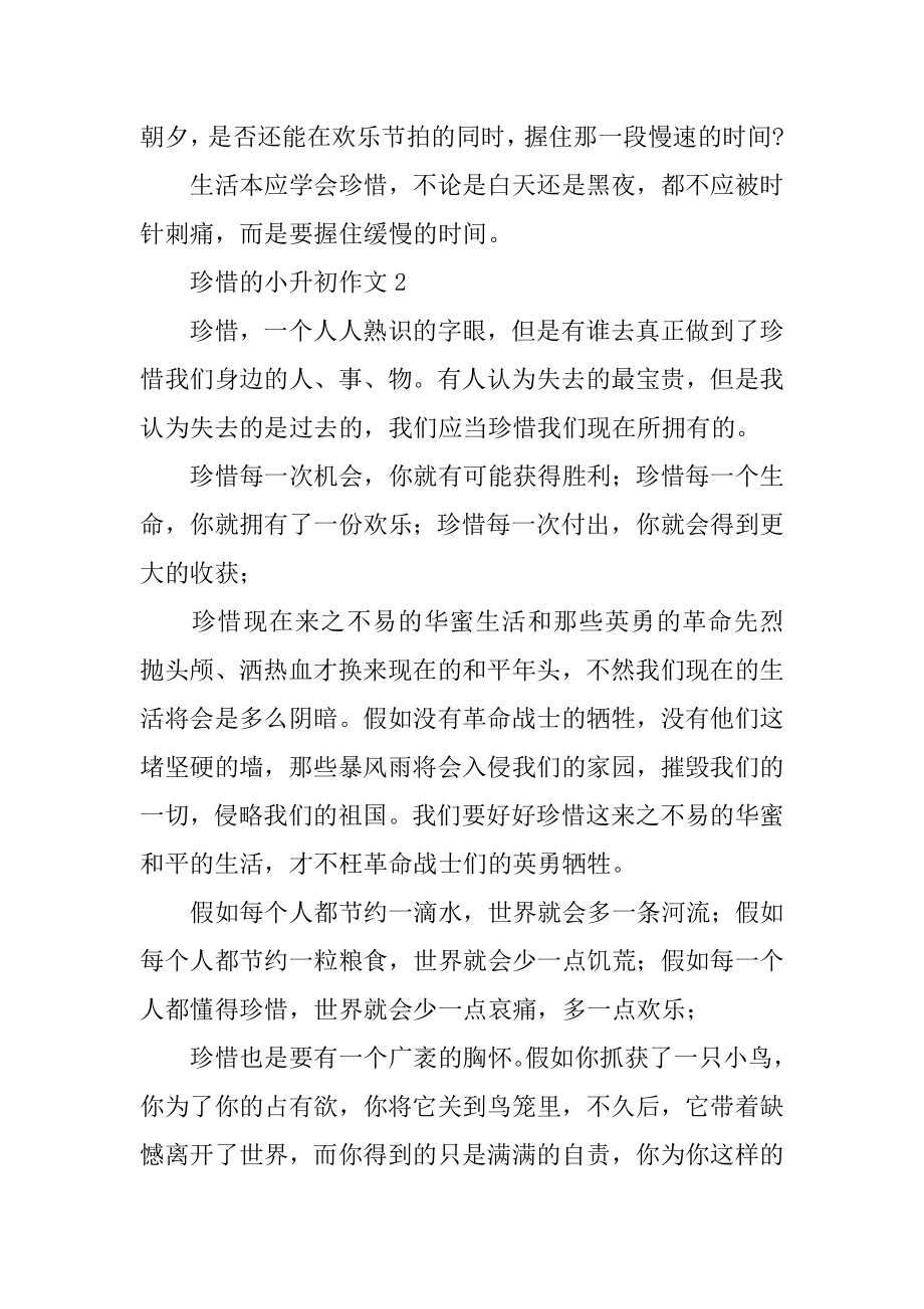 珍惜的小升初作文优质.docx_第2页