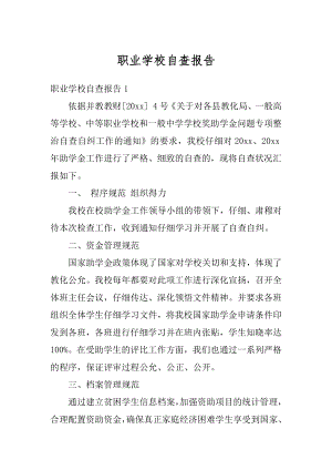 职业学校自查报告汇总.docx