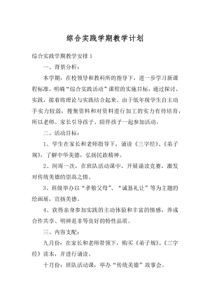 综合实践学期教学计划汇编.docx