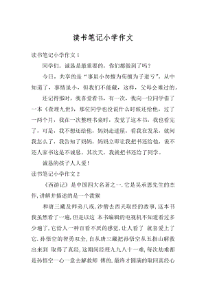 读书笔记小学作文精选.docx