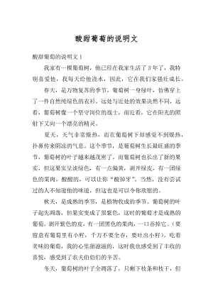 酸甜葡萄的说明文精编.docx