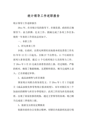 统计领导工作述职报告范本.docx