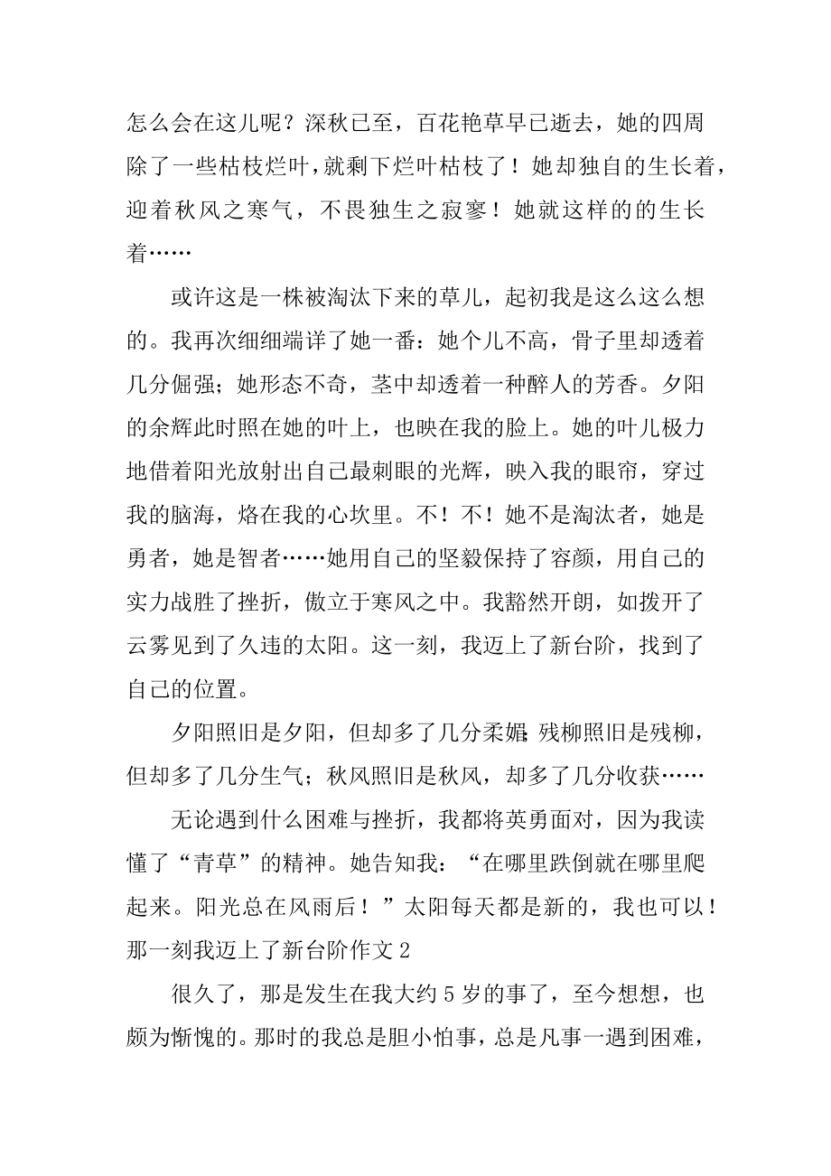 那一刻我迈上了新台阶作文汇编.docx_第2页