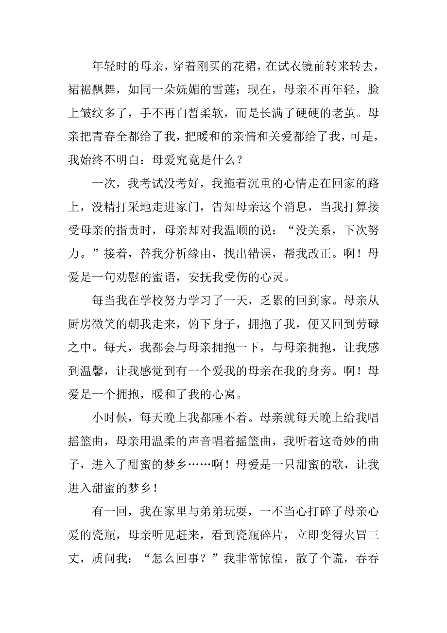 母爱的记叙文范文.docx_第2页