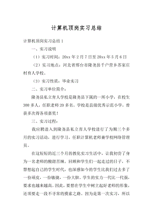 计算机顶岗实习总结优质.docx