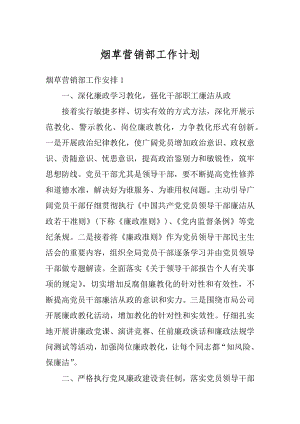 烟草营销部工作计划汇总.docx