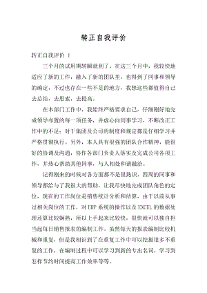 转正自我评价例文.docx