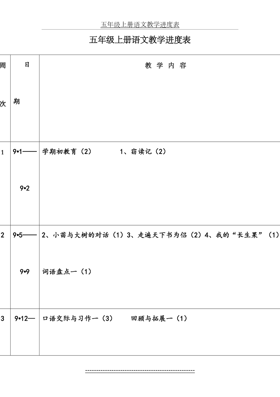 五年级上册语文教学进度表.doc_第2页