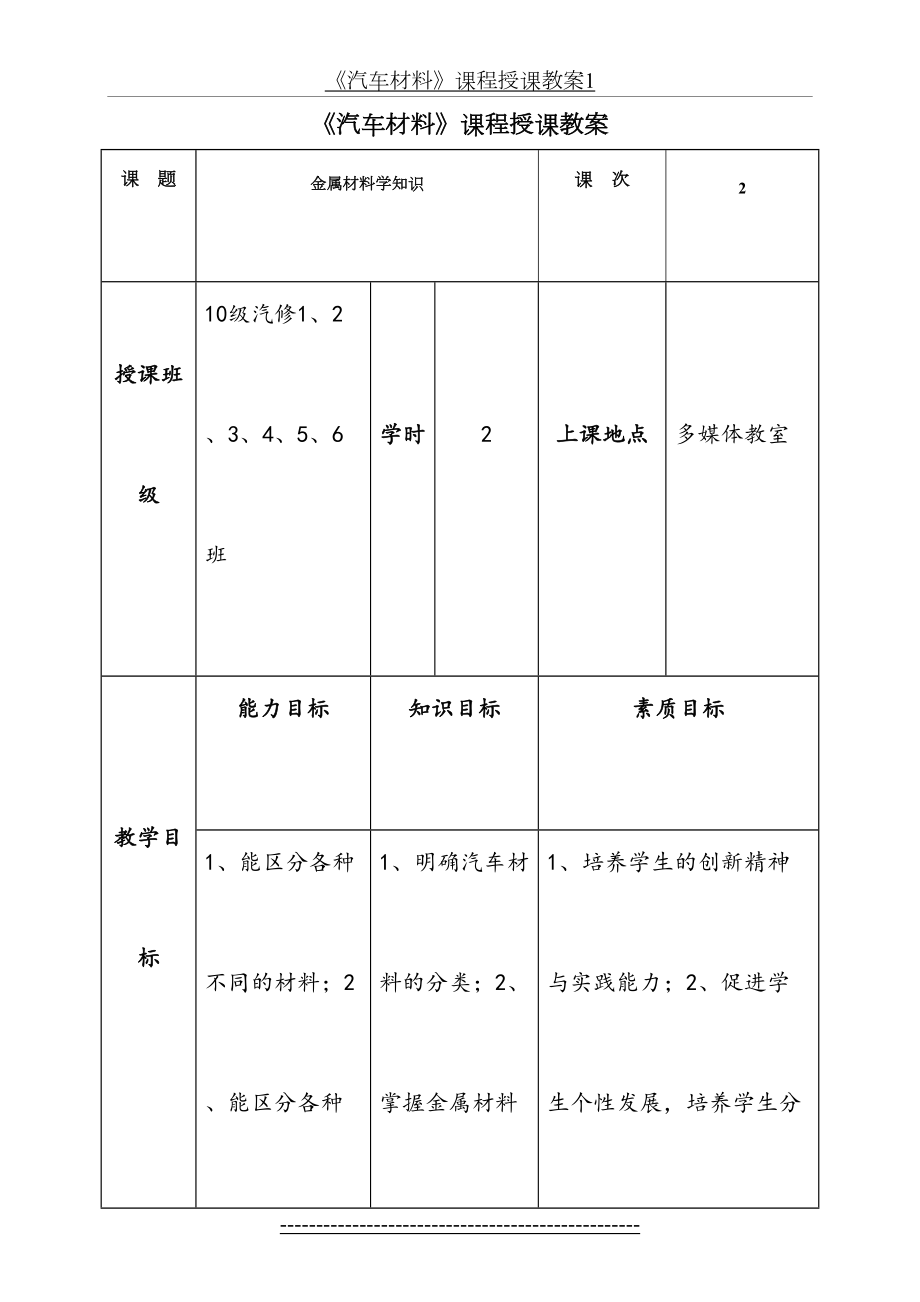 《汽车材料》课程授课教案1.doc_第2页