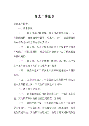 督查工作报告范文.docx