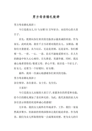 男方母亲婚礼致辞精选.docx