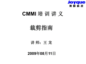 CMMI培训讲义(裁剪指南)ppt课件.ppt