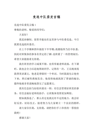 竞选中队委发言稿精选.docx