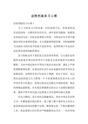 法院刑庭实习心得范文.docx