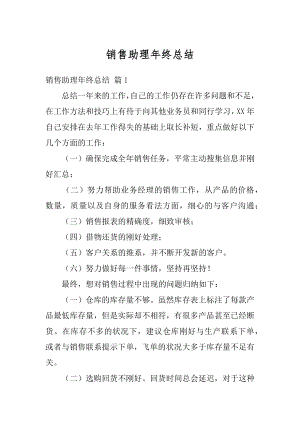 销售助理年终总结精选.docx