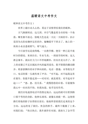 温暖语文中考作文范文.docx