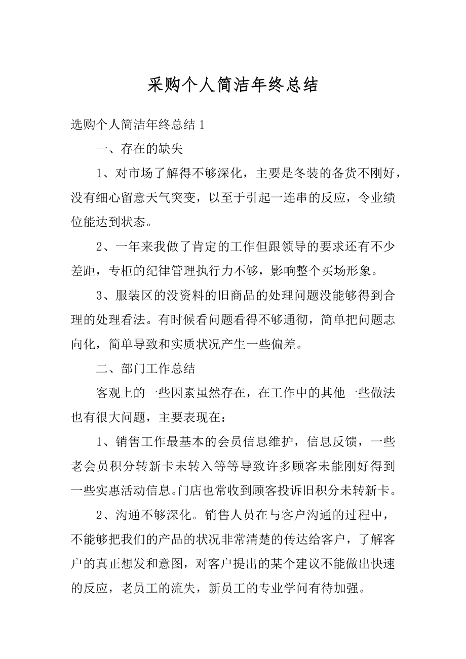 采购个人简洁年终总结精编.docx_第1页