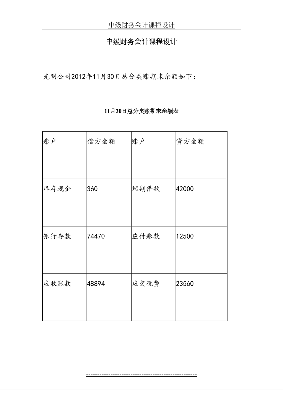 中级财务会计课程设计.doc_第2页