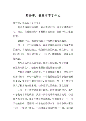 那件事我总忘不了作文汇编.docx