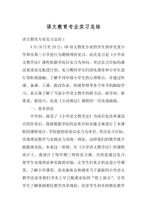 语文教育专业实习总结精选.docx