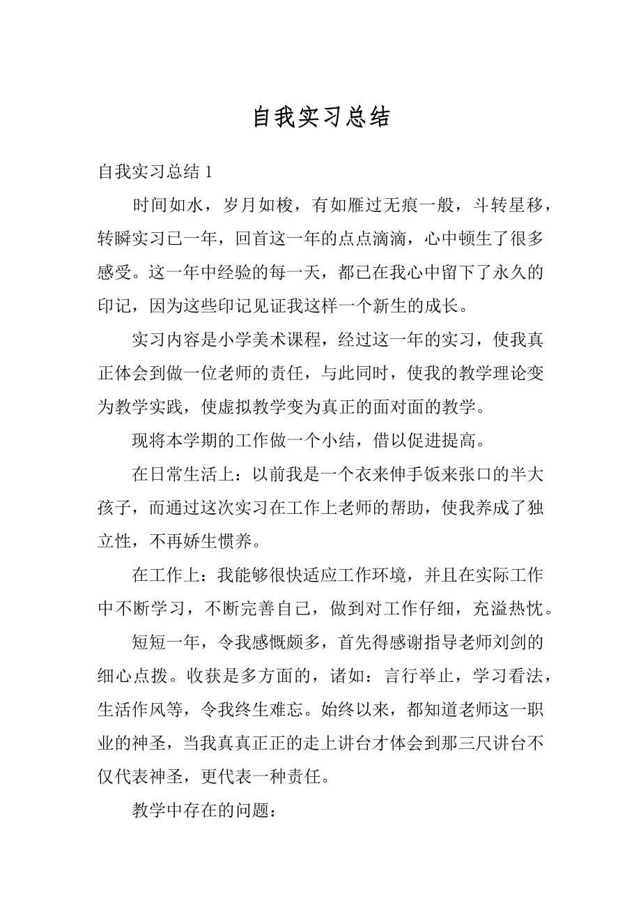 自我实习总结精品.docx_第1页