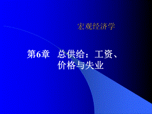 多恩布什宏观经济学06总供给工资价格与失业ppt课件.ppt