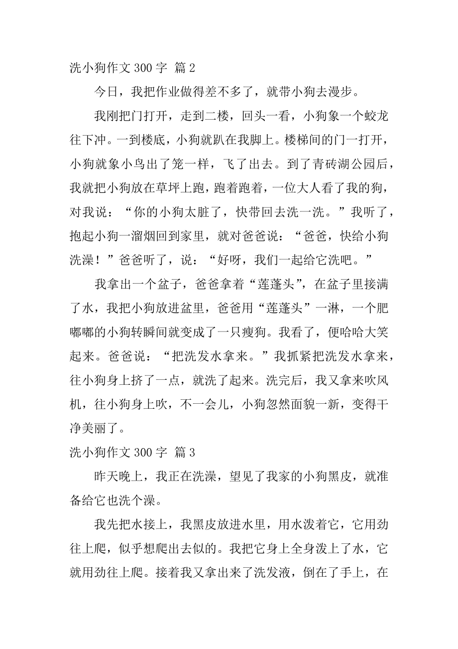 洗小狗作文300字汇编.docx_第2页