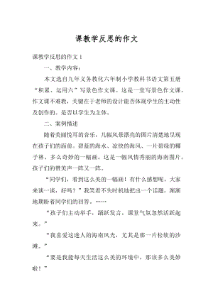 课教学反思的作文优质.docx