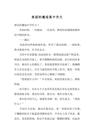 美丽的邂逅高中作文精选.docx