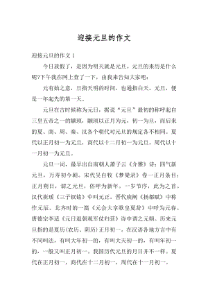 迎接元旦的作文精选.docx