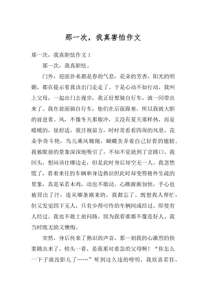 那一次我真害怕作文范本.docx