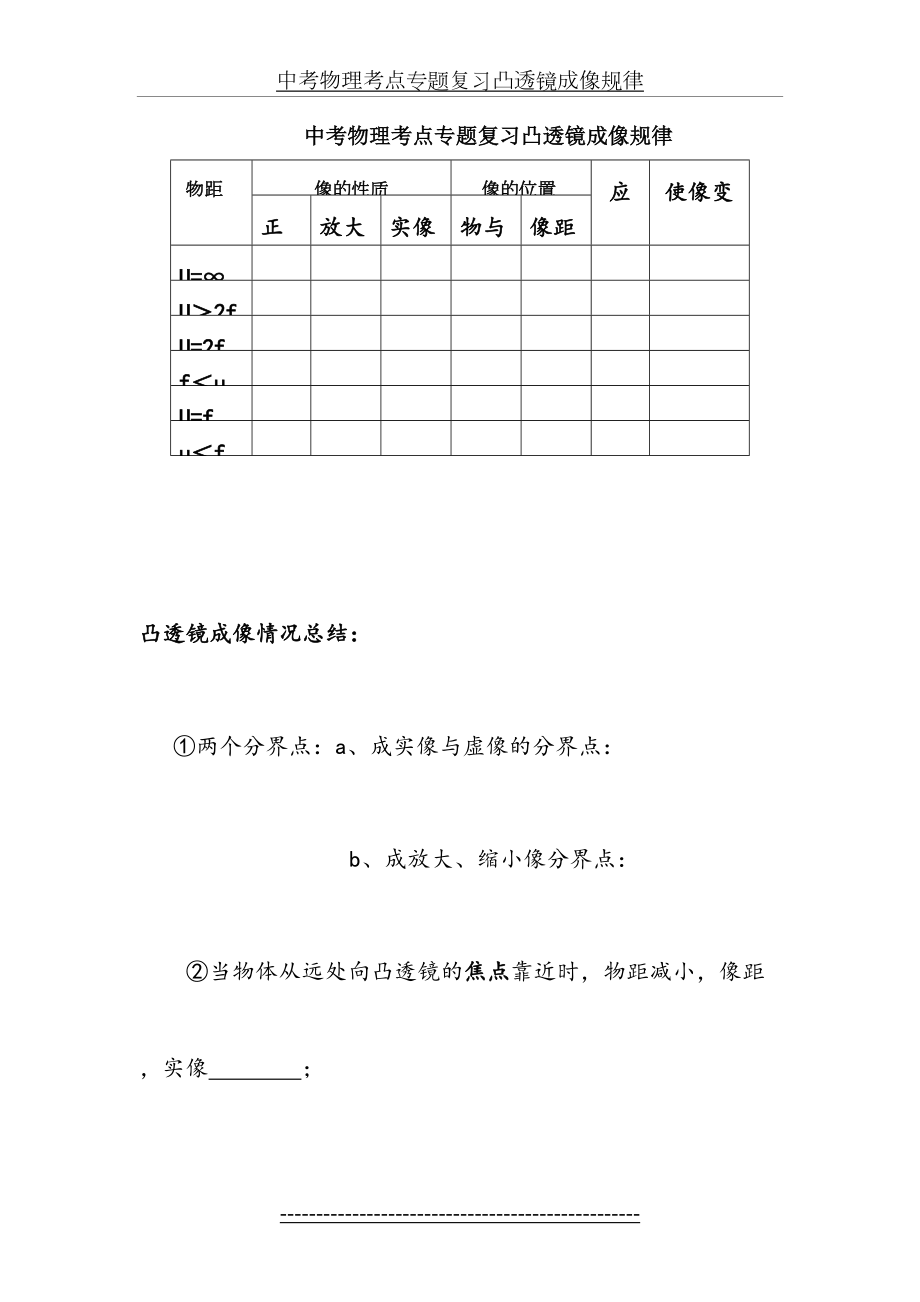 中考凸透镜成像规律专题.doc_第2页